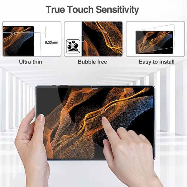 (2 Pack) Samsung Galaxy Tab S8 Ultra Tempered Glass LCD Screen Protector Film (2 Pack) Samsung Galaxy Tab S8 Ultra Tempered Glass LCD Screen Protector Film